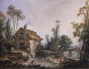 Francois Boucher Landscape with a Watermill Spain oil painting artist